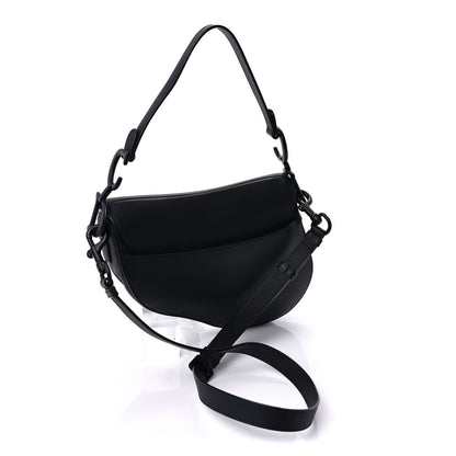 Christian Dior Ultra Matte Calfskin Saddle Bag With Strap  Black 2 of 8