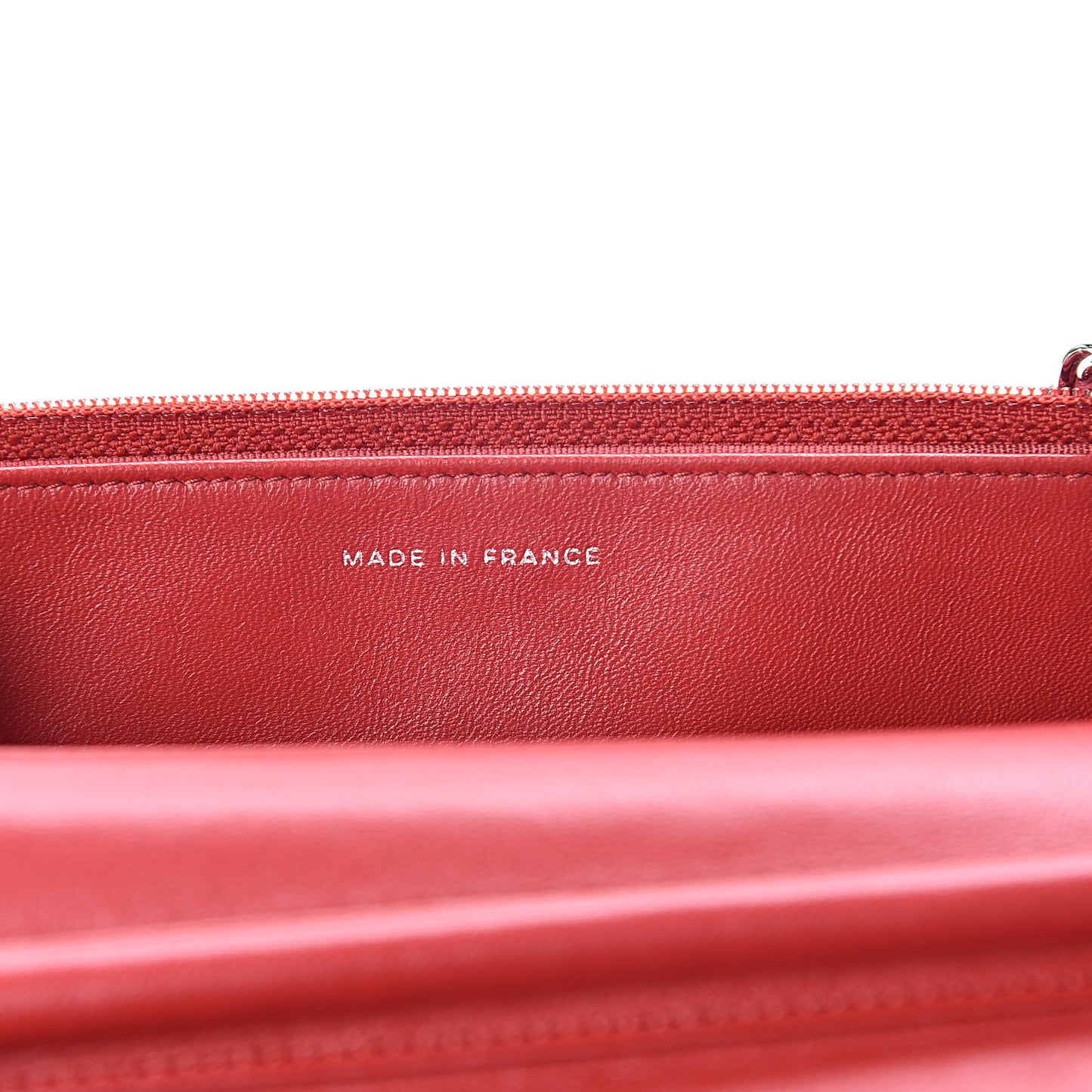 Lambskin Quilted Wallet On Chain WOC Red