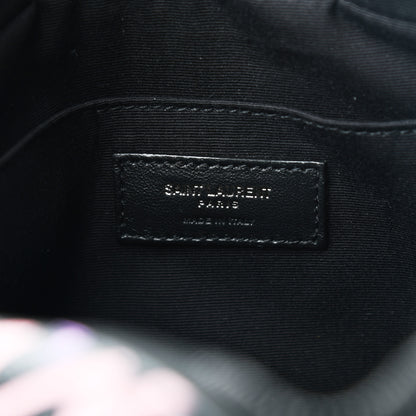 Saint Laurent Grain De Poudre Medium Classic Monogram Multicolor Graphic Print Lou Camera Bag Black 5 of 5