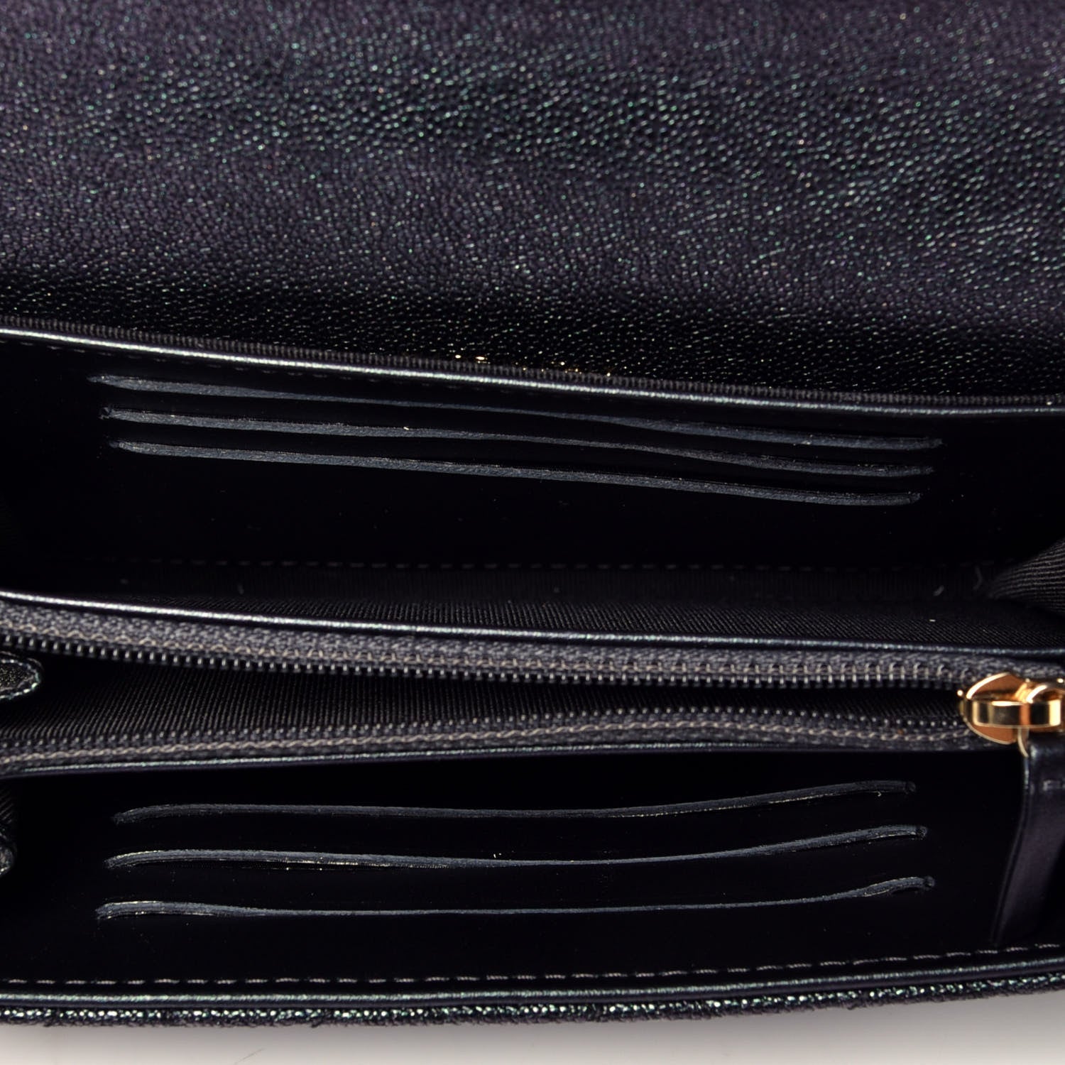 Chanel Iridescent Caviar Quilted Medium Flap Wallet Black 5 of 8