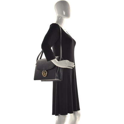 Gucci Textured Calfskin Medium Torchon GG Ring Shoulder Bag Black 2 of 10