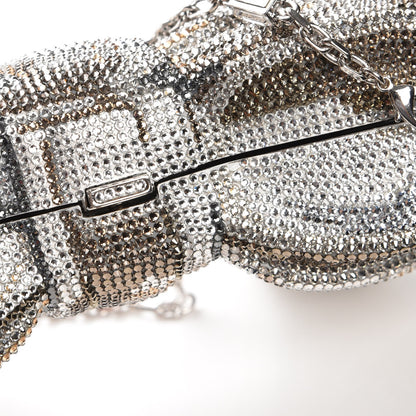 Judith Leiber Crystal Bow Minaudiere Clutch Silver 9 of 9