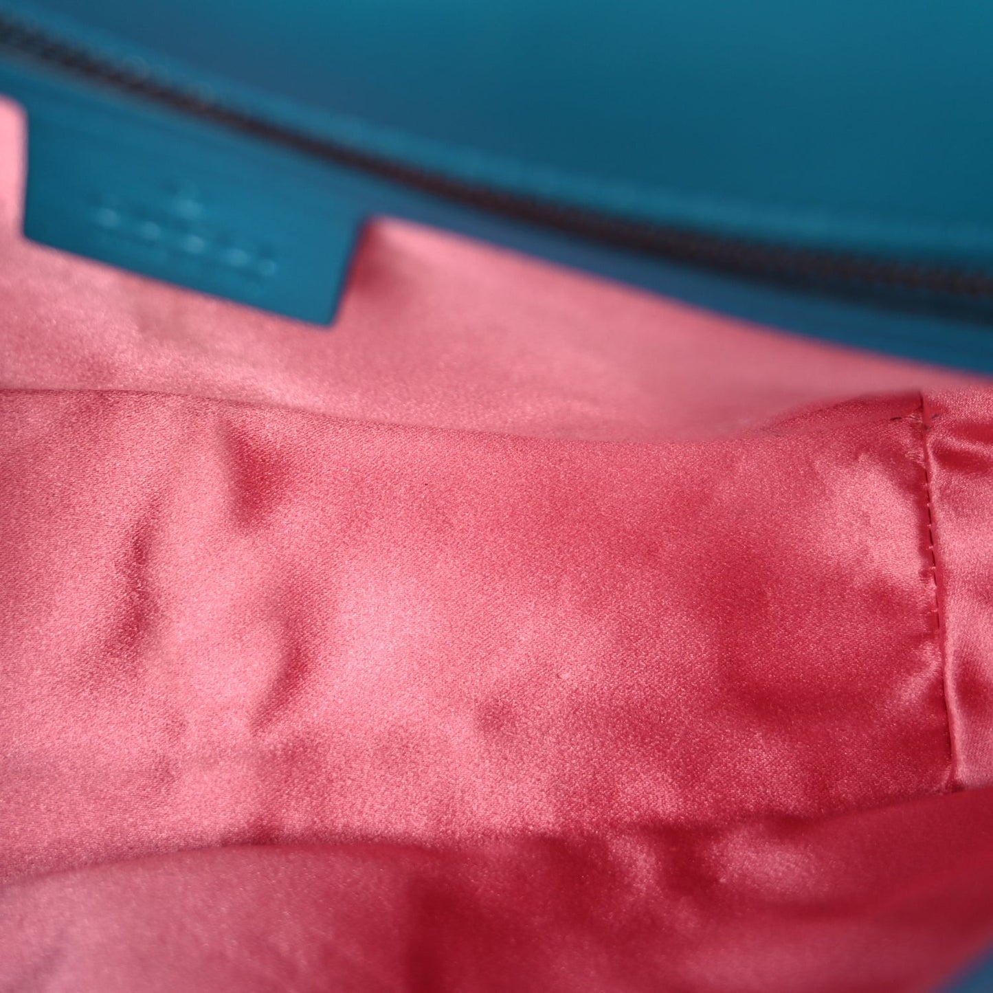 Velvet Matelasse Small GG Marmont Shoulder Bag  Pavone Cyan