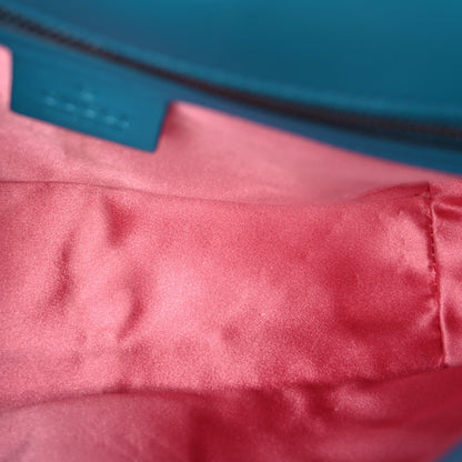 Gucci Velvet Matelasse Small GG Marmont Shoulder Bag  Pavone Cyan 4 of 7