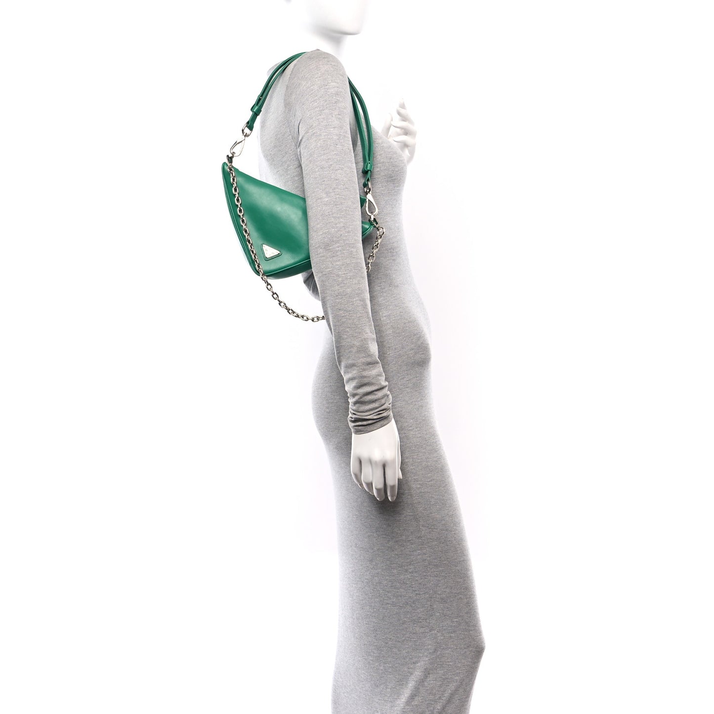 Grace Lux Triangle Logo Embossed Mini Triangle Bag Mango