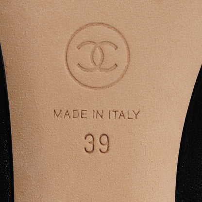 Chanel Lambskin Patent CC Elastic Pumps 39 Black 6 of 8