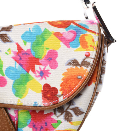 Christian Dior Canvas Floral Saddle Bag 9 of 10