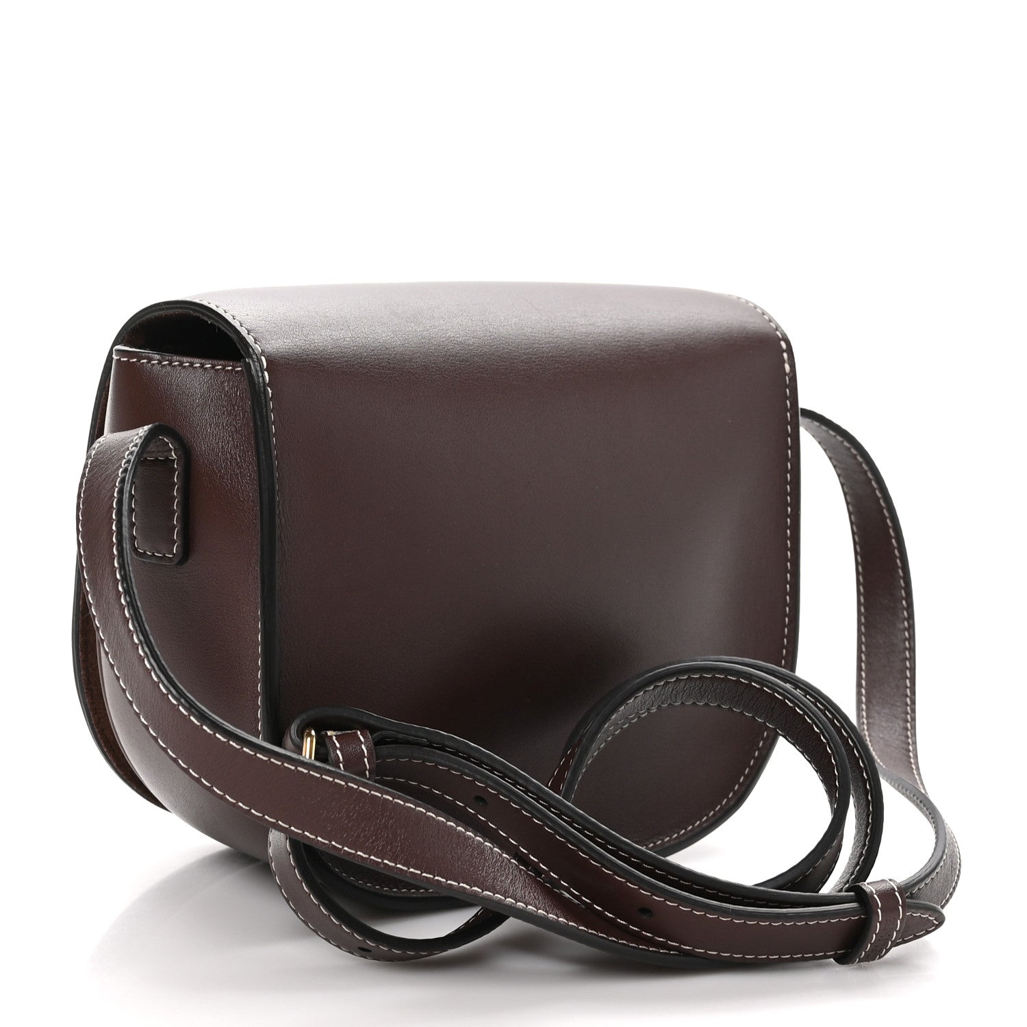 Celine Smooth Calfskin Cuir Triomphe Folco Crossbody Bag Chestnut 3 of 10