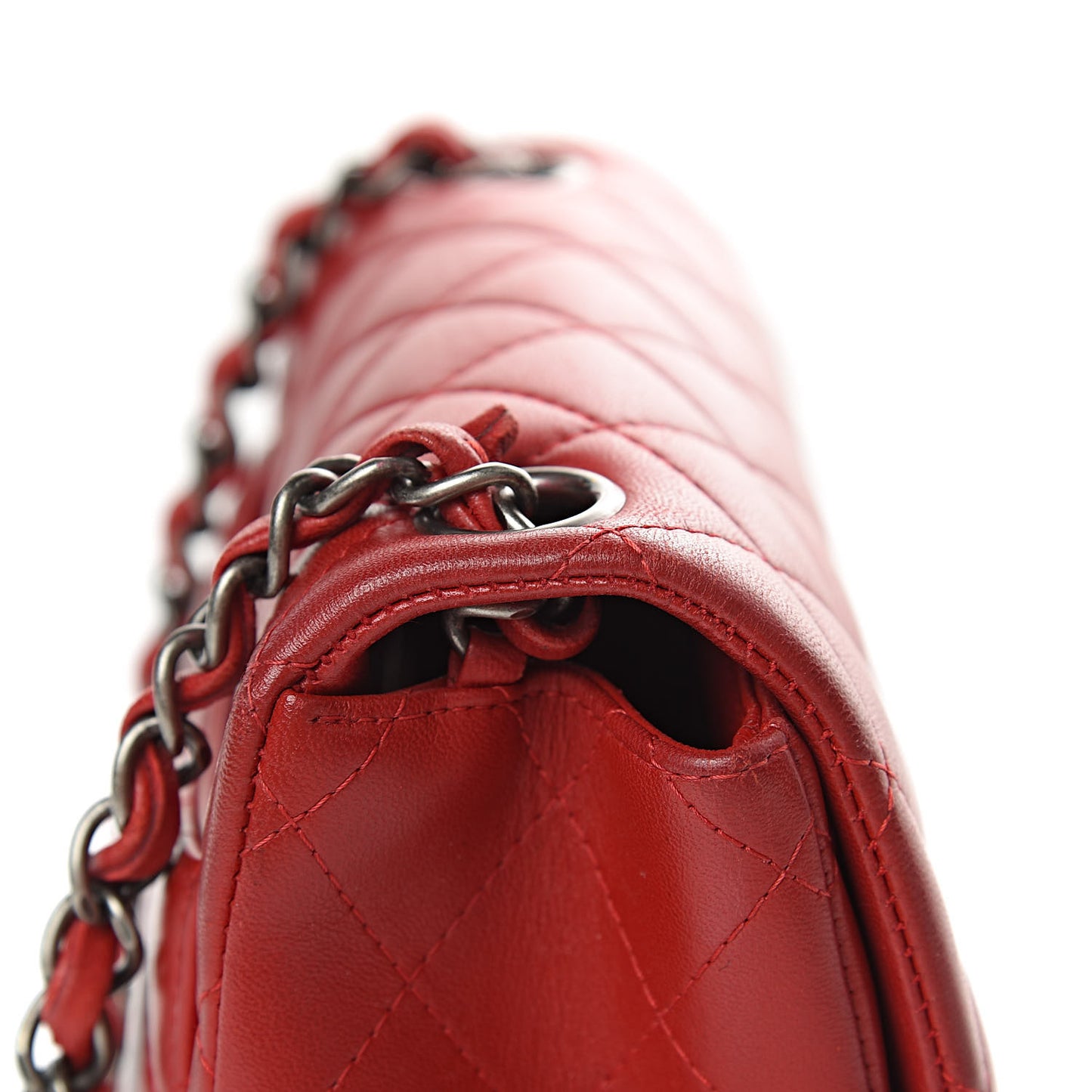 Lambskin Quilted Mini Square Flap Red