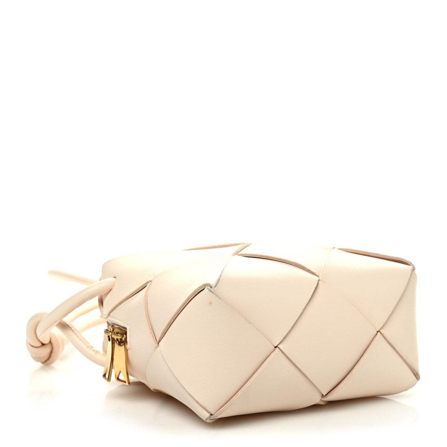 Lambskin Maxi Intrecciato Mini Cassette Camera Bag Macaroon