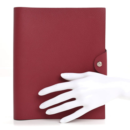 Hermes Togo Ulysse MM Notebook Cover Rouge Grenat 2 of 7