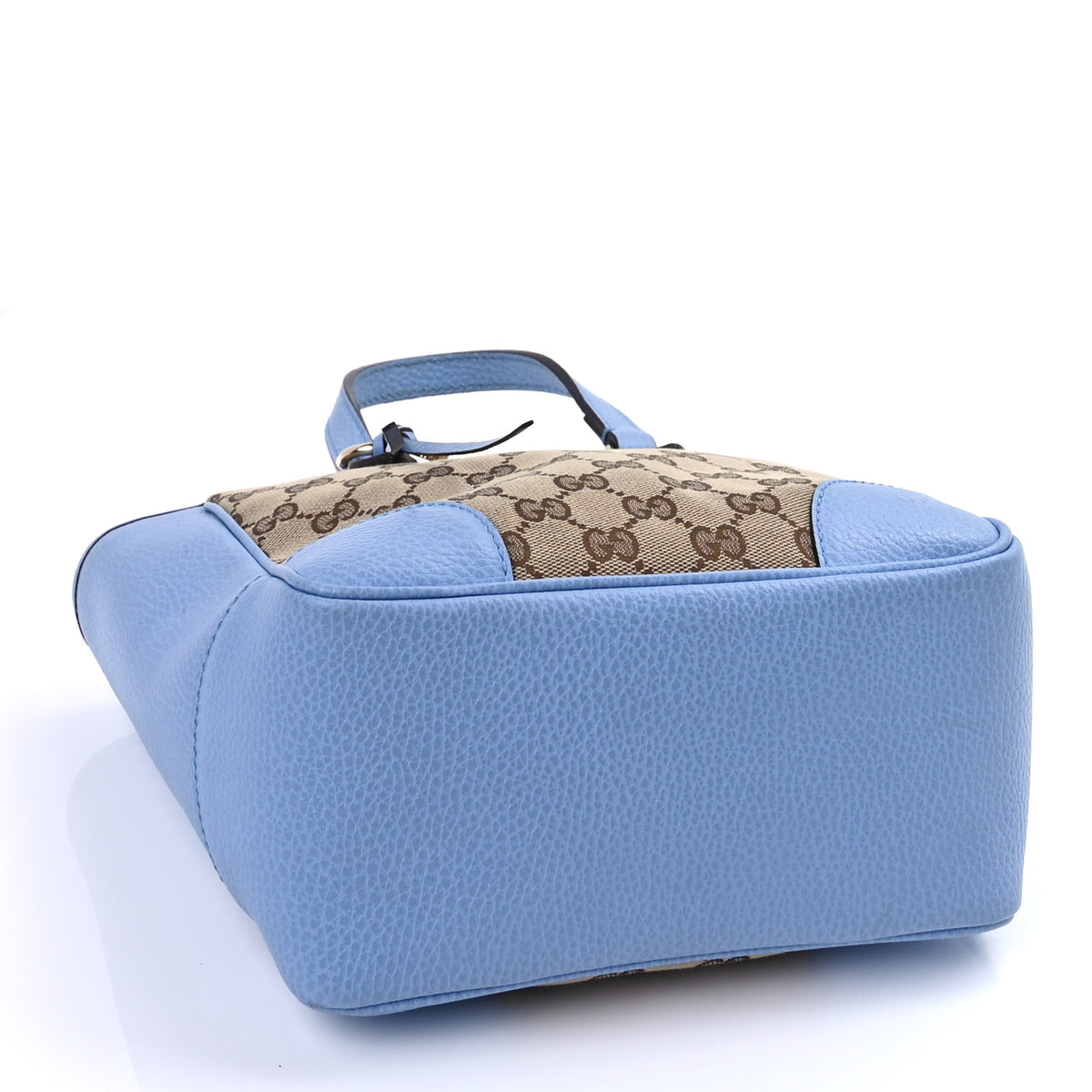 Gucci Monogram Dollar Calfskin Small Bree Tote Beige Ebony Mineral Blue 6 of 16