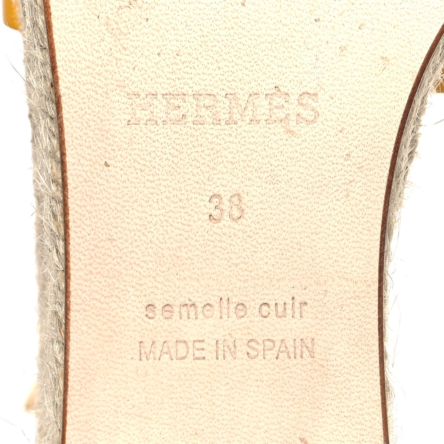 Goatskin Elda Espadrille Wedge Sandals 38 Jaune Sable