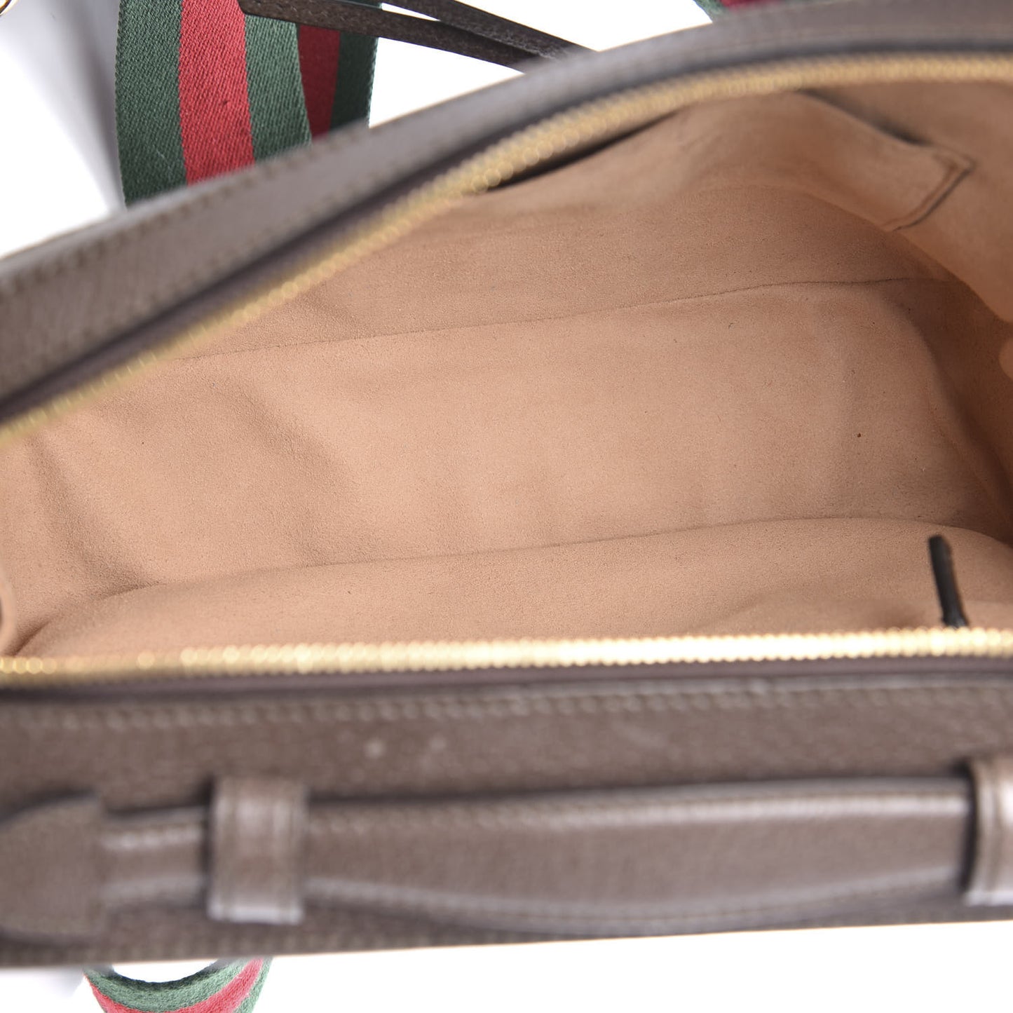 GG Supreme Monogram Web Small Ophidia Top Handle Shoulder Bag Brown