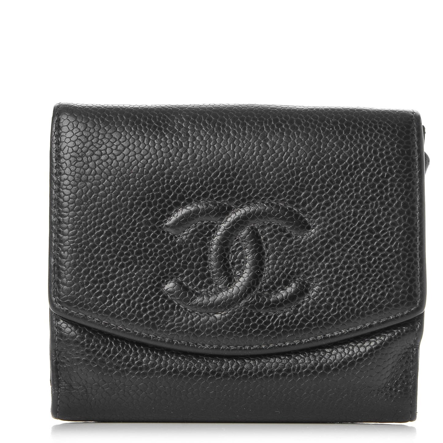 Caviar Timeless CC Compact French Wallet Black