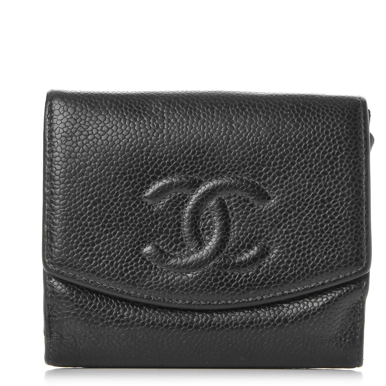 Chanel Caviar Timeless CC Compact French Wallet Black 1 of 13