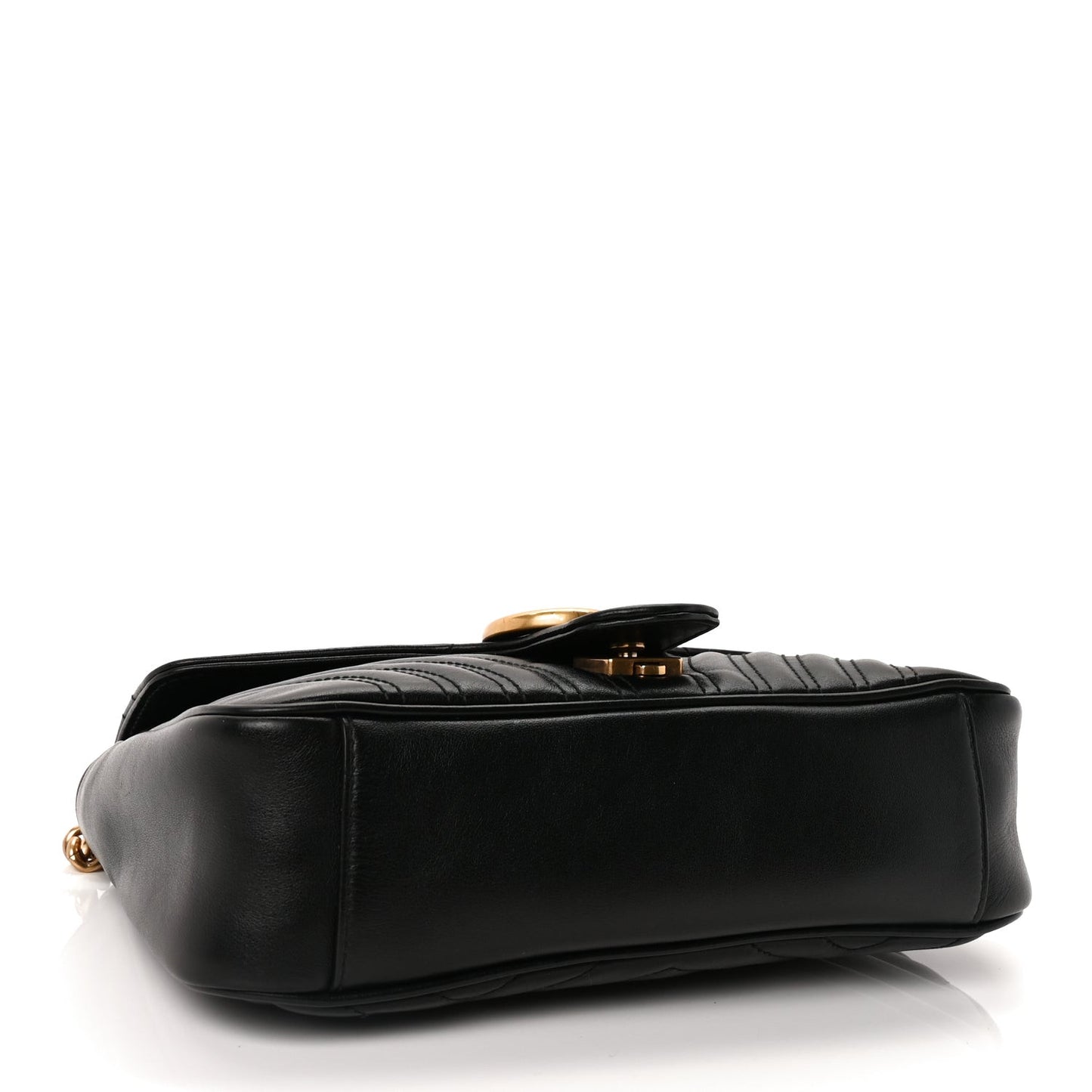 Calfskin Matelasse Small GG Marmont Shoulder Bag Black