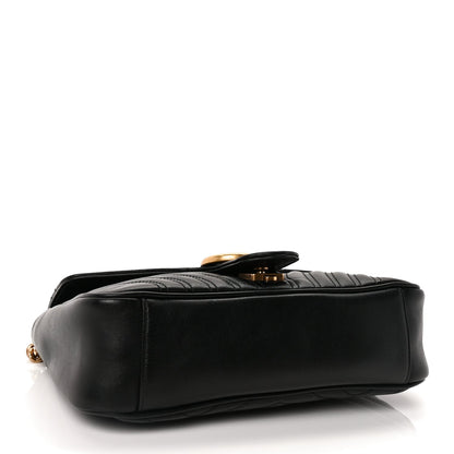 Gucci Calfskin Matelasse Small GG Marmont Shoulder Bag Black 3 of 8