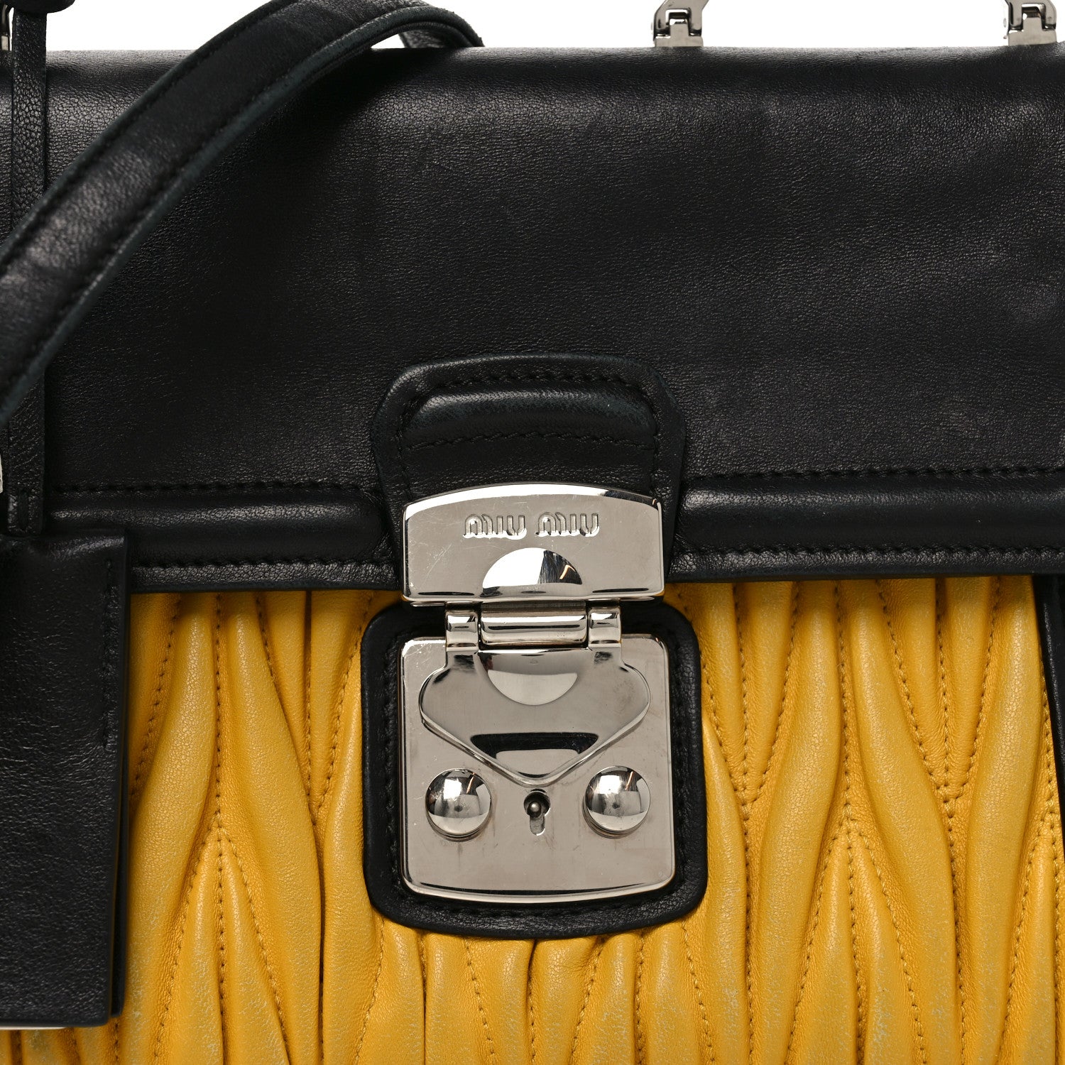 Miu Miu Nappa Matelasse Top Handle Bag Black Soleil 7 of 9