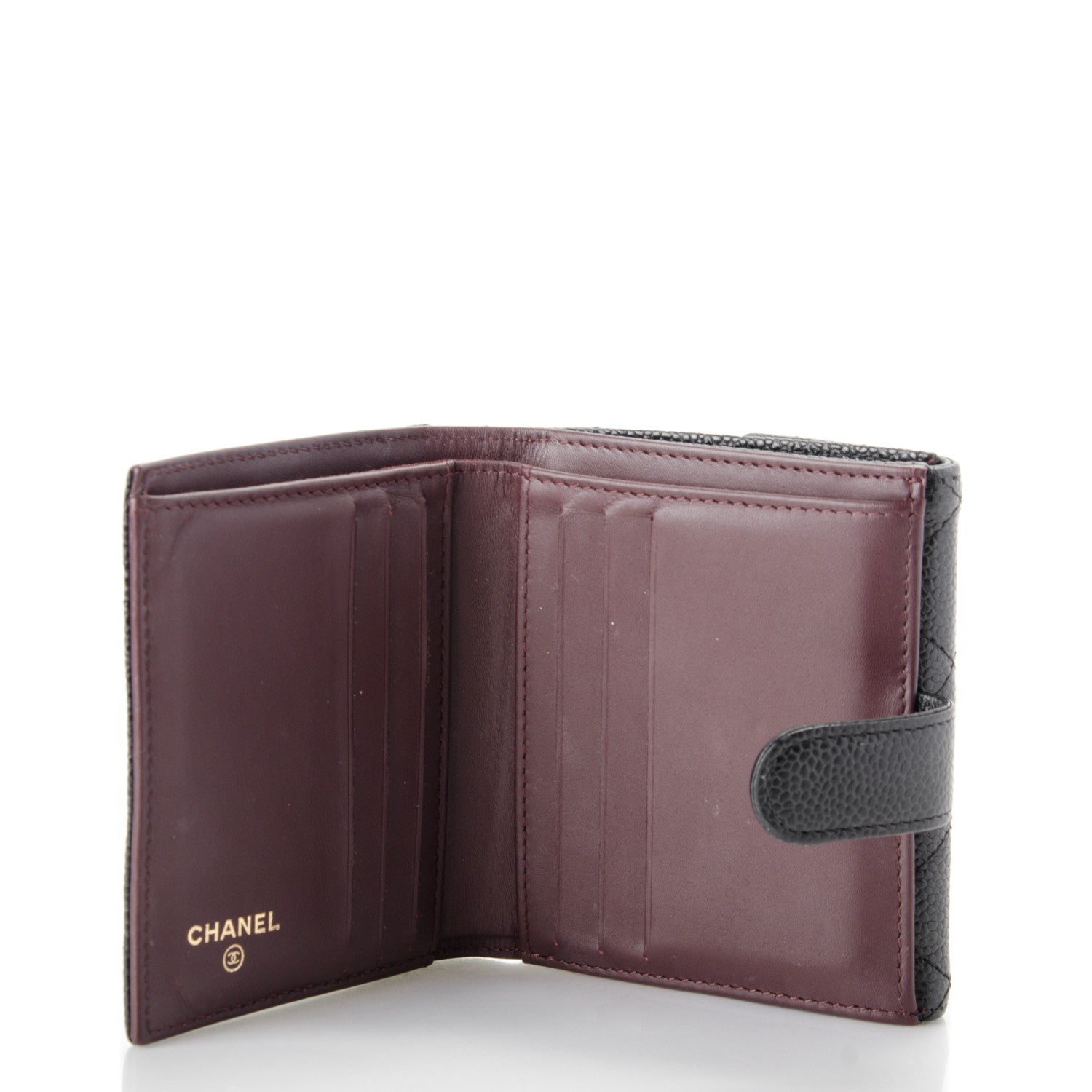 Chanel Caviar Quilted Compact French Flap Wallet Black 5 of 7