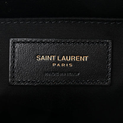 Saint Laurent Patent Calfskin Crocodile Embossed Monogram Lou Camera Bag Black 6 of 10