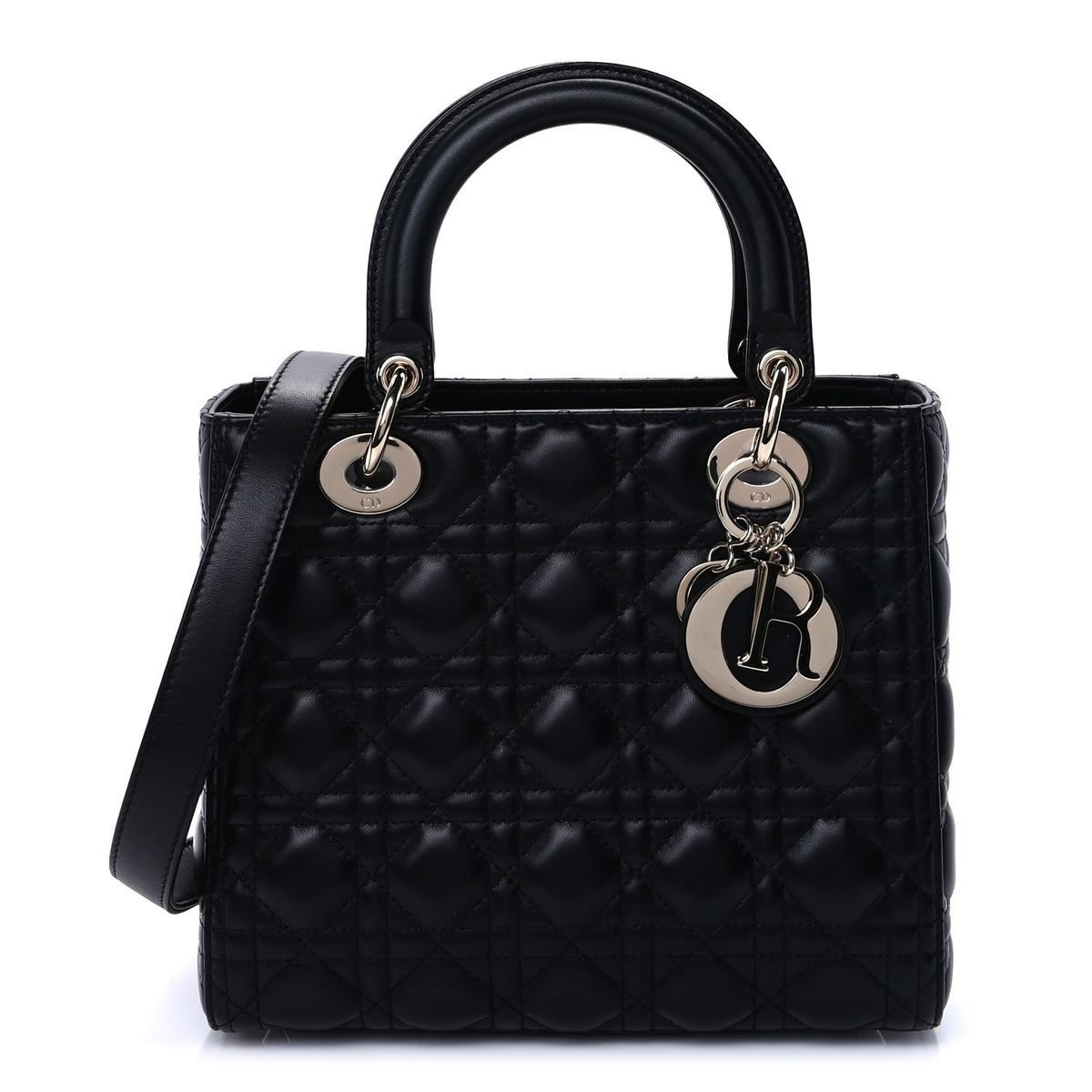 Lambskin Cannage Medium Lady Dior Black