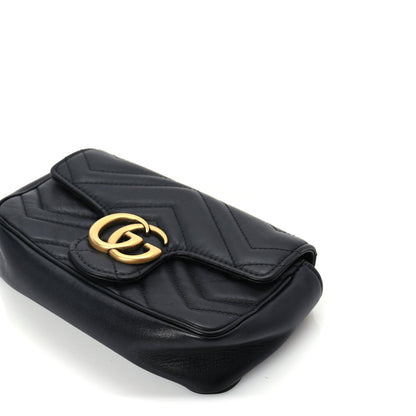 Gucci Calfskin Matelasse Super Mini GG Marmont Shoulder Bag  Black 8 of 8