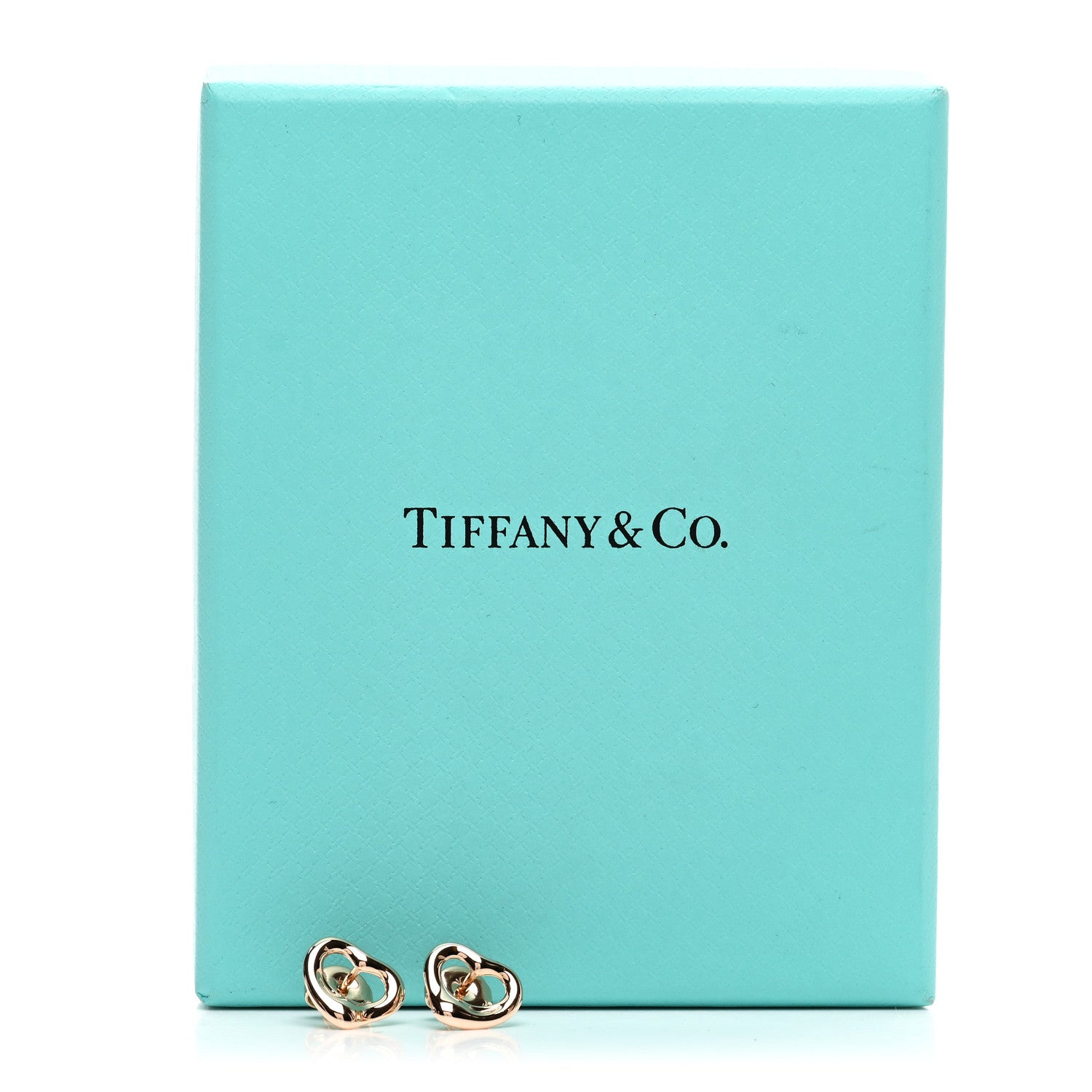 Tiffany 18K Rose Gold 11mm Elsa Peretti Open Heart Earrings 5 of 5