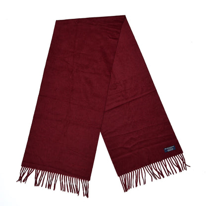Burberry Cashmere Embroidered Fringe Scarf Burgundy 3 of 4