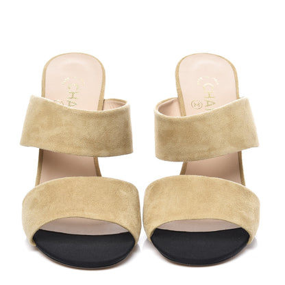 Chanel Suede Kid Pearl Mules 39 Beige 2 of 11