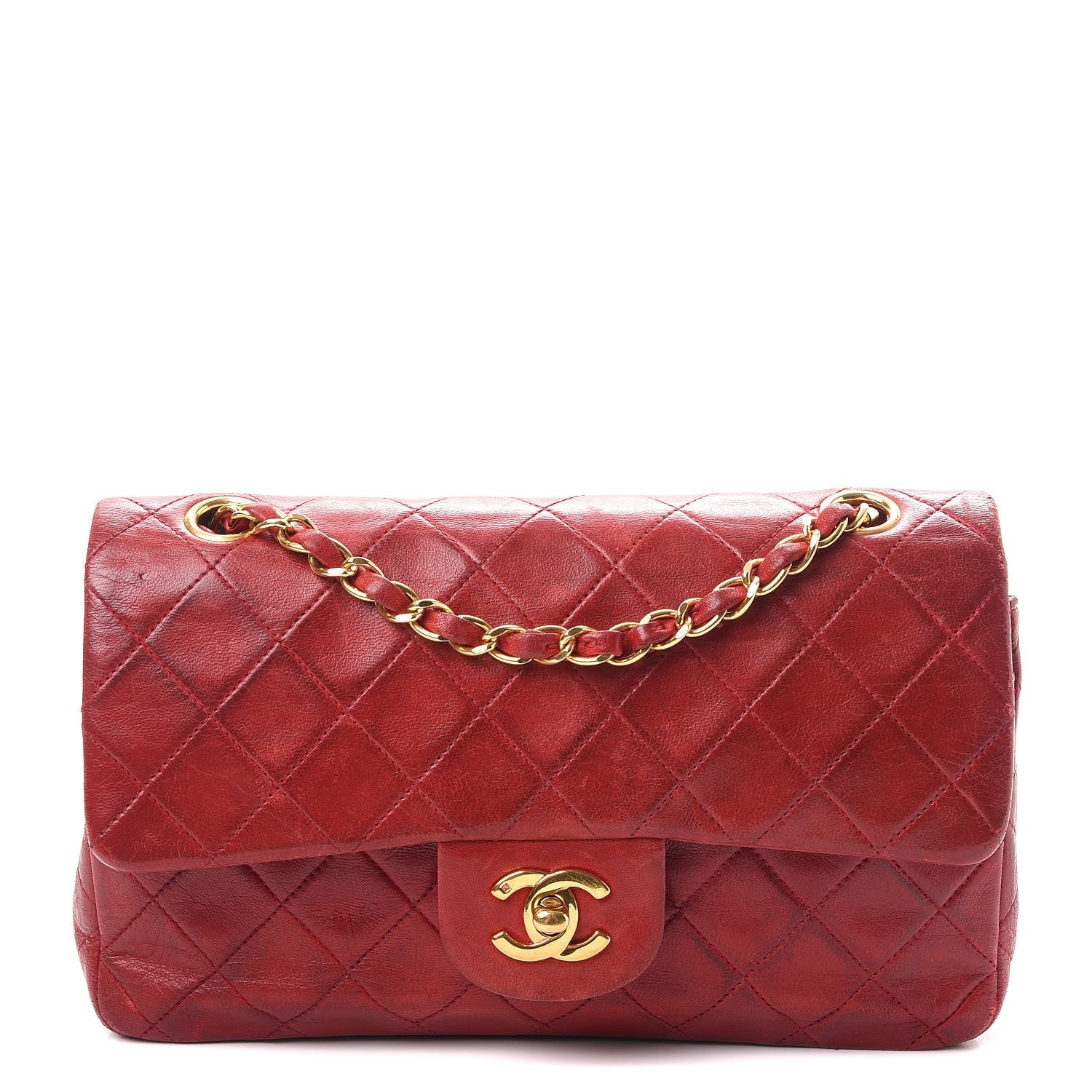Chanel Lambskin Quilted Small Double Flap Red 1 of 17