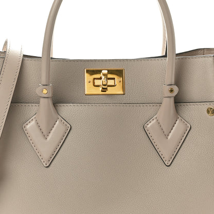 Louis Vuitton Calfskin Monogram On My Side MM Greige 7 of 9