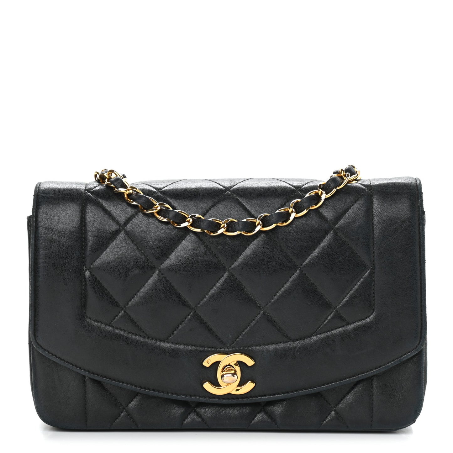 Lambskin Quilted Small Single Flap Black