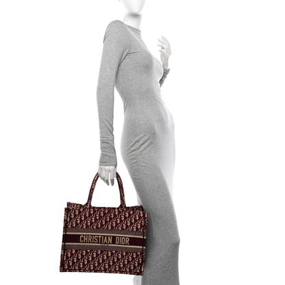 Christian Dior Oblique Medium Book Tote Burgundy Multicolor 2 of 11