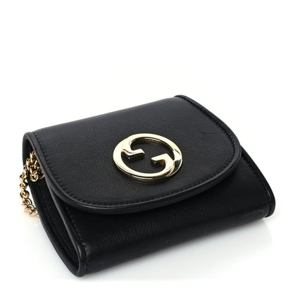 Gucci Roxy Calfskin Medium Blondie Chain Wallet Black 3 of 8