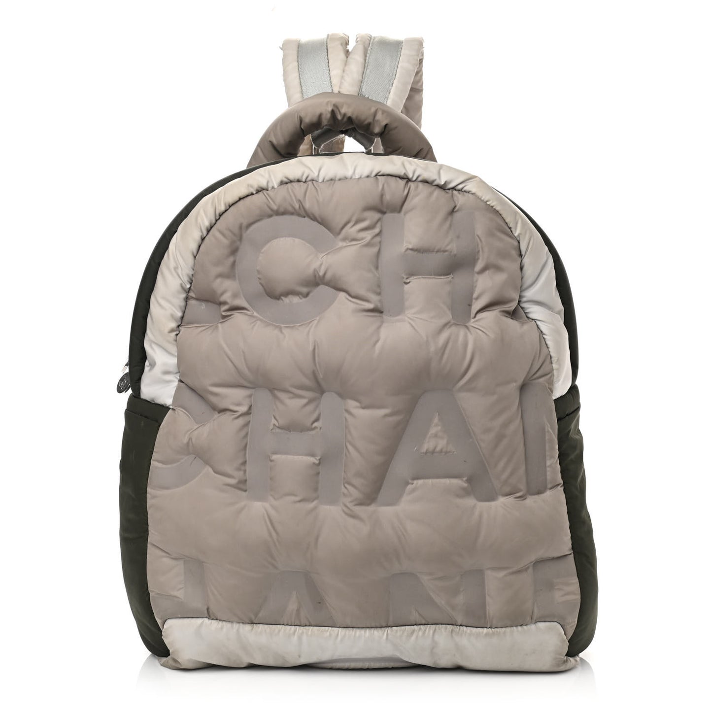 Nylon Embossed Small Doudoune Backpack Black Grey White