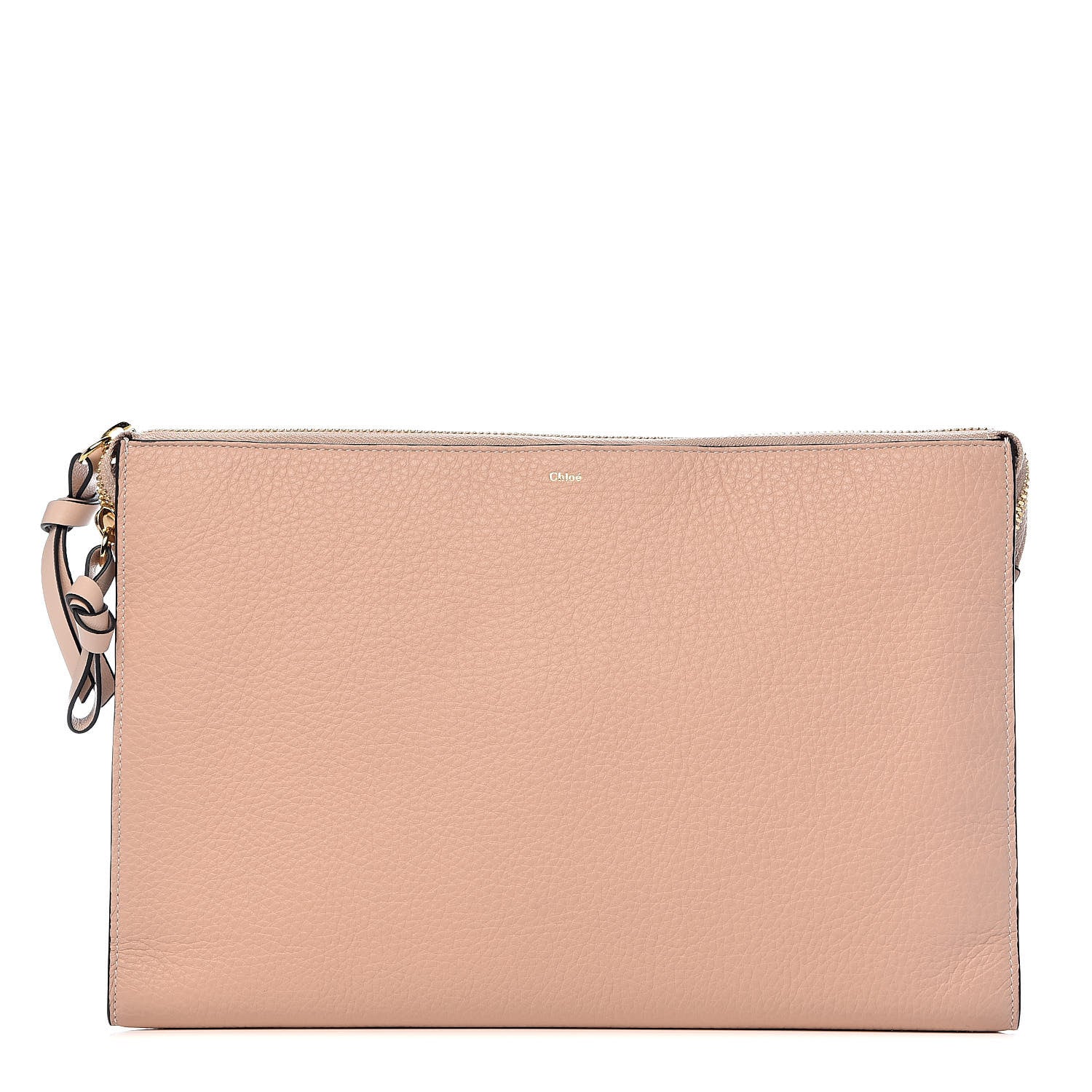 Chloe Calfskin Alphabet Flat Pouch Clutch Blush Nude 1 of 6