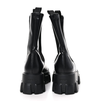 Prada Spazzolato Rois Mens Monolith Chelsea 55mm Tall Boots 38 Black 5 of 10