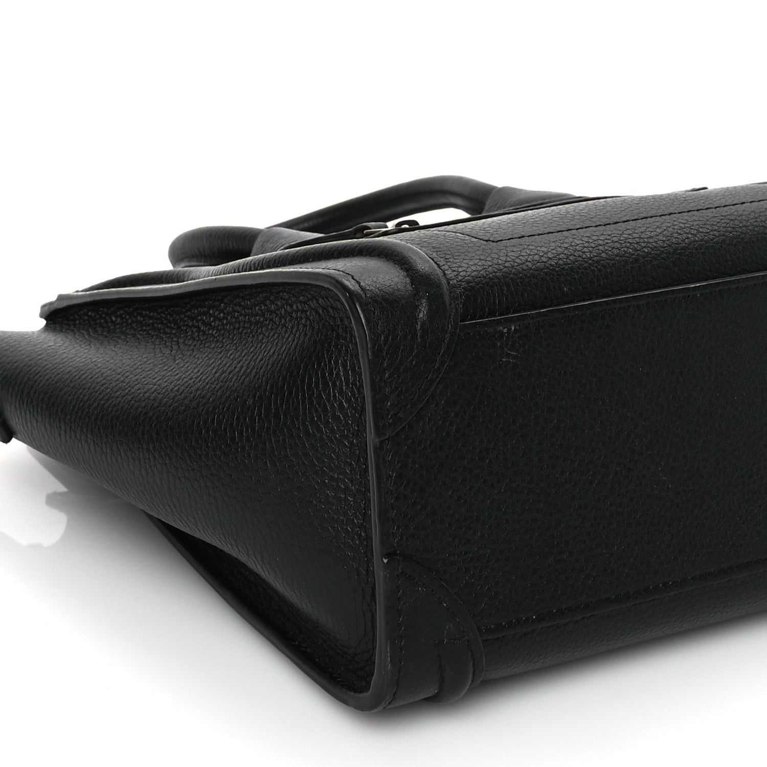 Celine Drummed Calfskin Nano Luggage Black 7 of 8