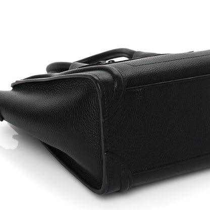 Celine Drummed Calfskin Nano Luggage Black 7 of 8