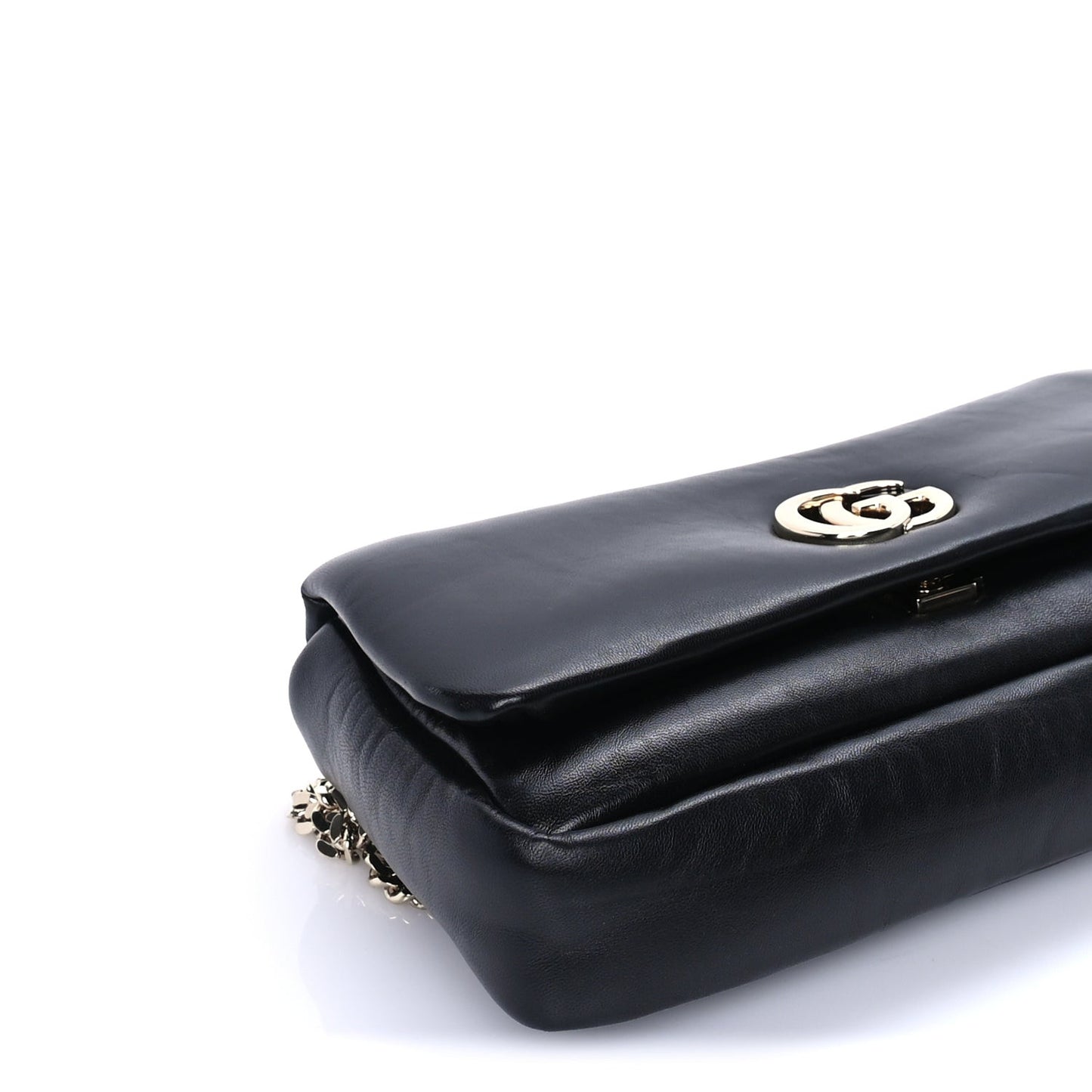 Lambskin Small GG Milano Top Handle Shoulder Bag Black