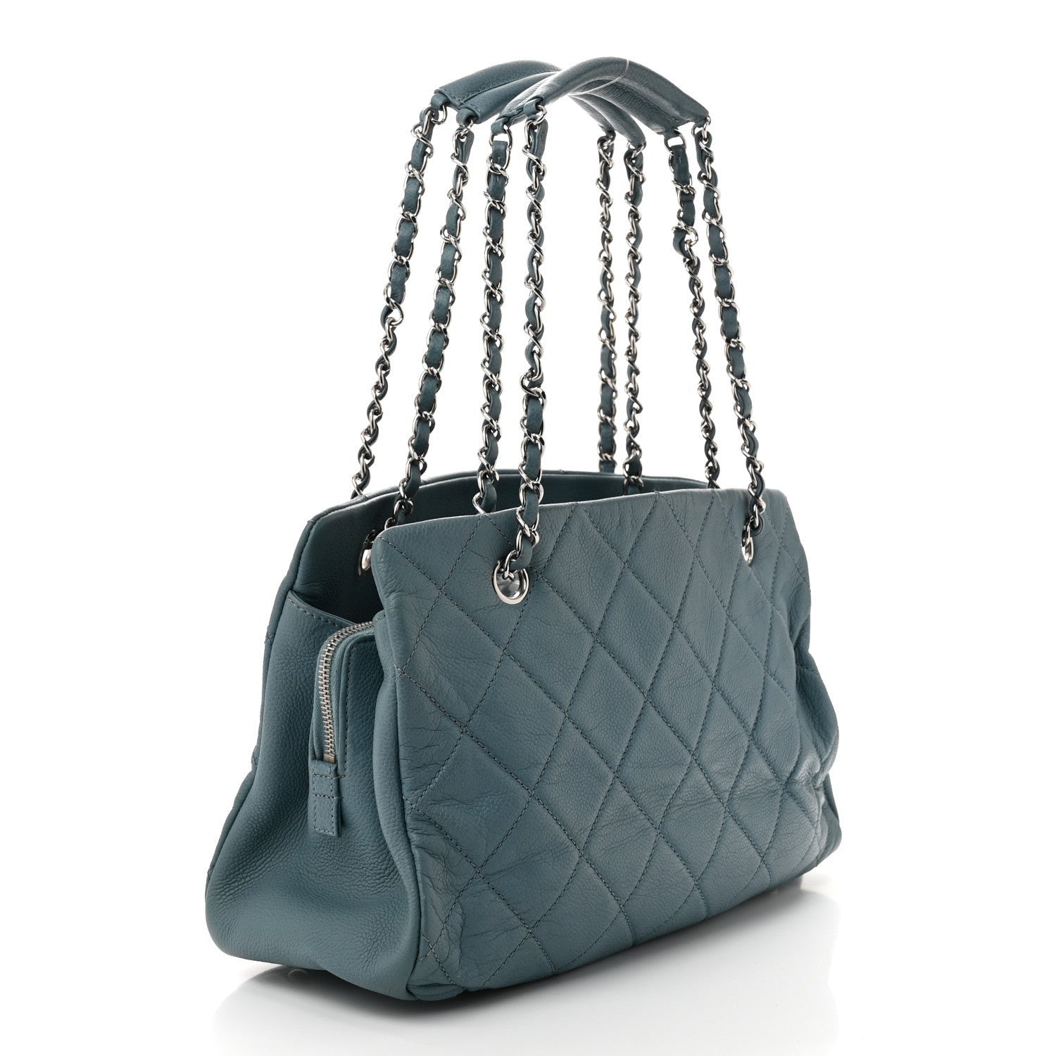 Chanel Caviar Quilted Timeless CC Tote Blue 3 of 7