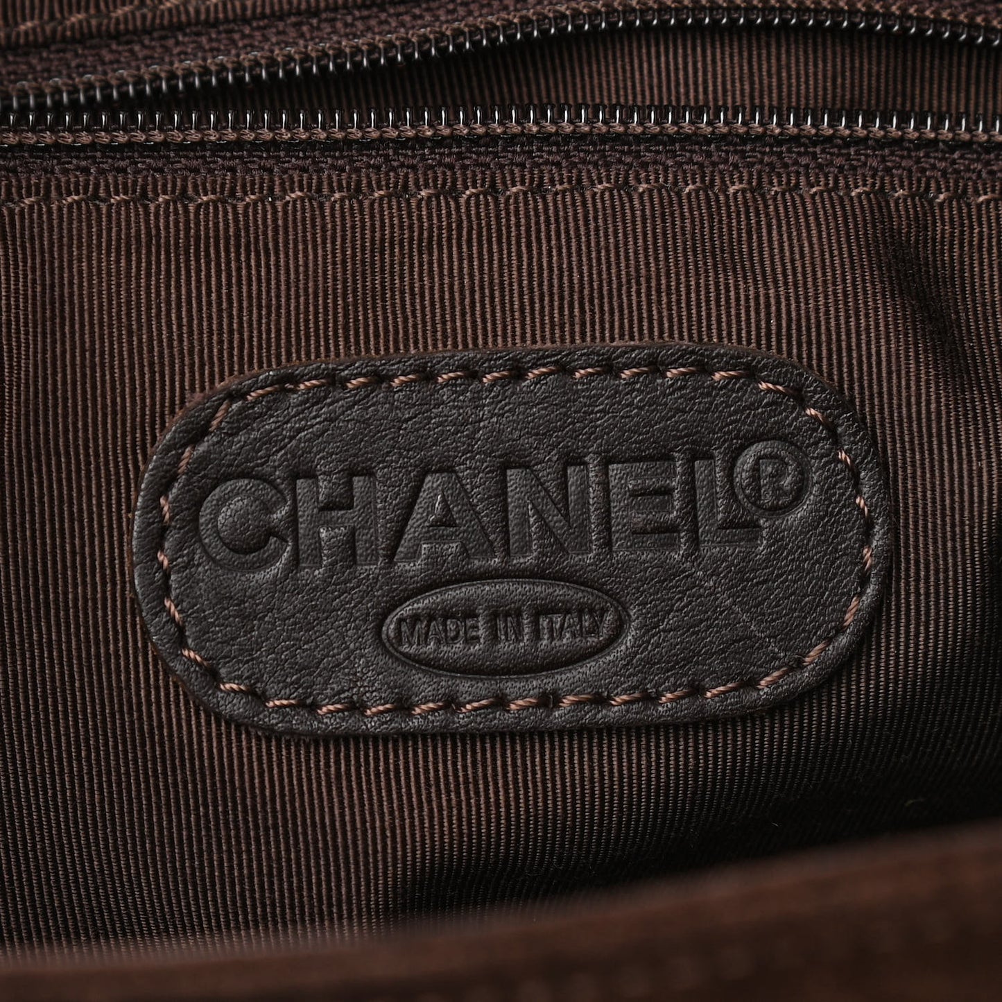 Suede CC Drawstring Backpack Brown