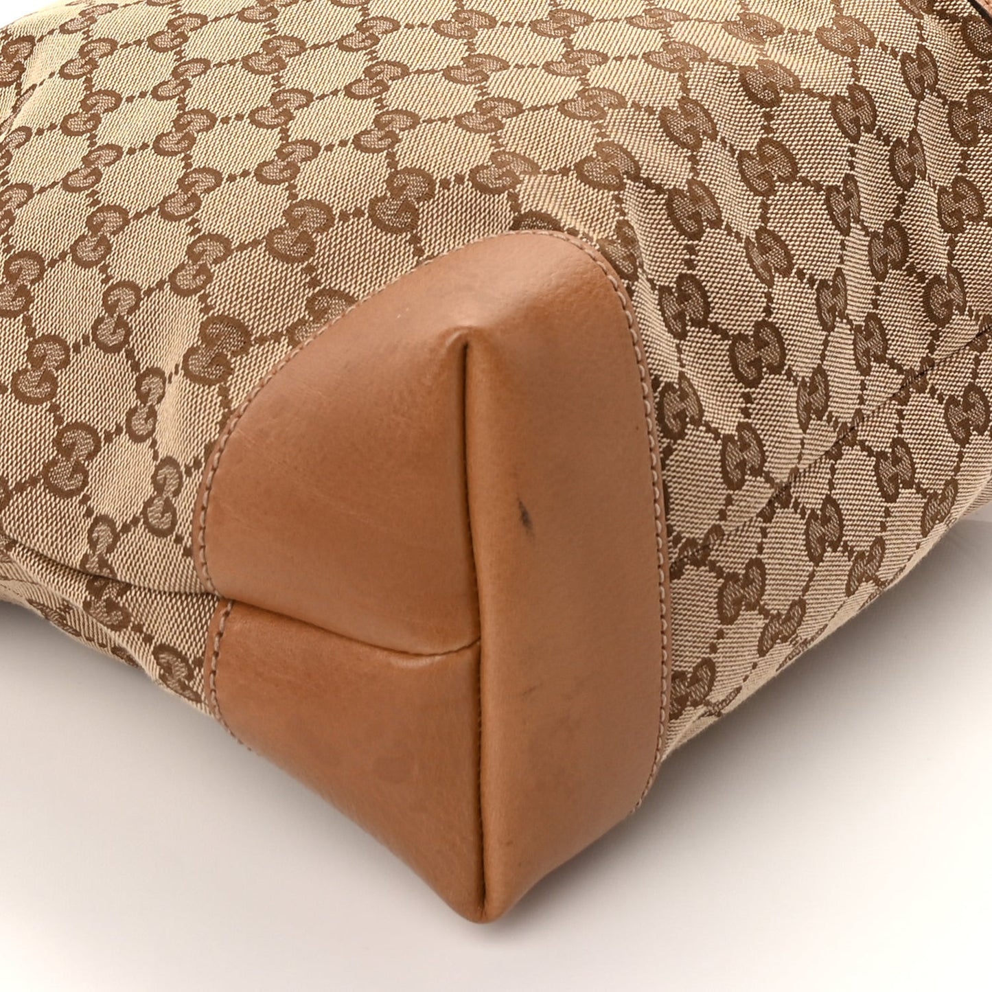 GG Monogram Medium Charm Tote Light Brown