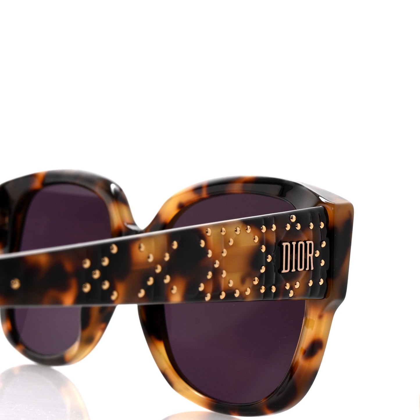 Acetate Cannage Lady Dior Studs Sunglasses Havana