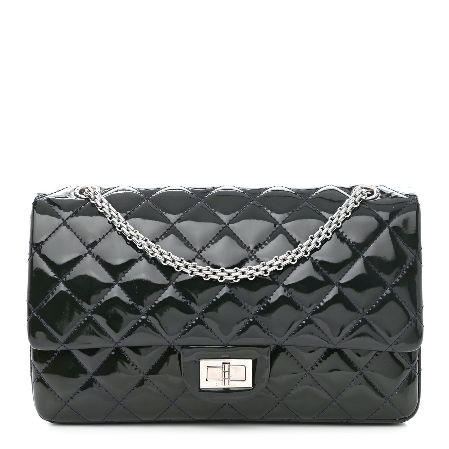 Patent Calfskin Quilted 2.55 Reissue 227 Flap Dark Blue