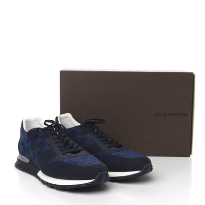 Louis Vuitton Calfskin Damier Run Away Sneakers 9 Pacific Blue 9 of 9