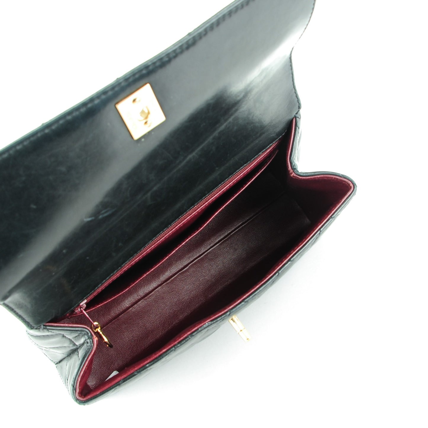 Lambskin Quilted Medium Kelly Flap Bag Black