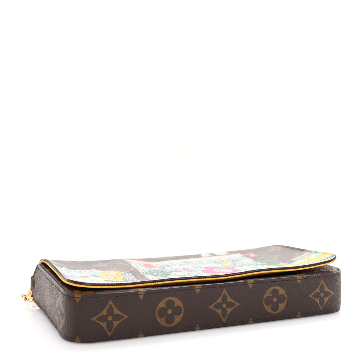 Louis Vuitton Monogram 2022 Christmas Animation New York Soho Pochette Felicie Chain Wallet Yellow 4 of 9