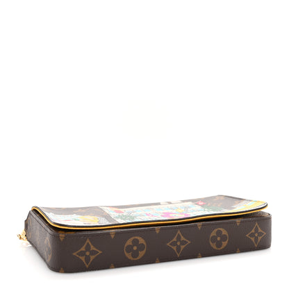 Louis Vuitton Monogram 2022 Christmas Animation New York Soho Pochette Felicie Chain Wallet Yellow 4 of 9